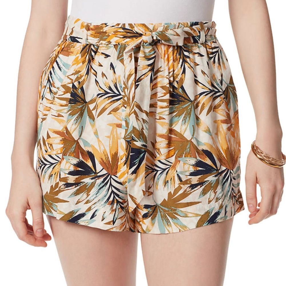 Jessica Simpson Ellown Tie Waist Multicolor Floral Shorts 2X